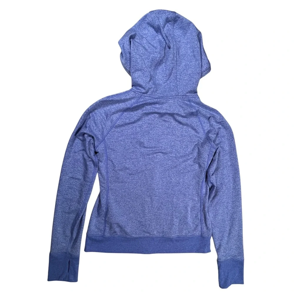 GapFit Breathe Hoodie Women's Sz M Blue Full‎ Zip Blue Terry Thumbholes Active - Picture 2 of 8